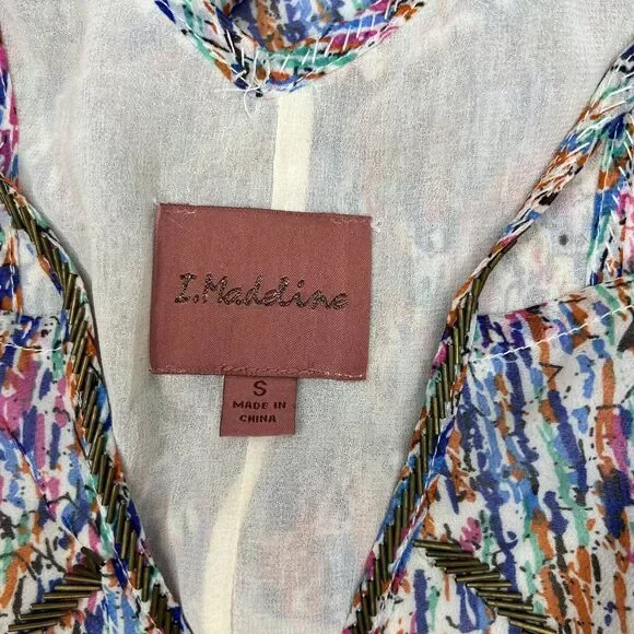 I. Madeline Dress Size S‎ Beaded Multicolor Lined - Picture 5 of 7